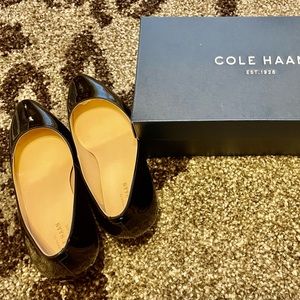 Women's Cole Haan Grand OS Wedges Heel Pumps Black Patent Leather